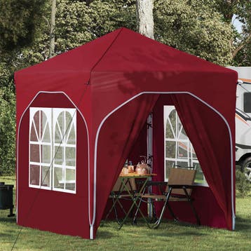 vidaXL Pop-up partytent 192 x 192 x 245 cm Bordeauxrood, Tuin en Terras, Verzenden, Nieuw, Partytent