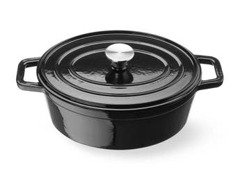 Braadpan geëmailleerd gietijzer, HENDI, 4,4L, Zwart, 365x290, Ophalen of Verzenden, Nieuw in verpakking