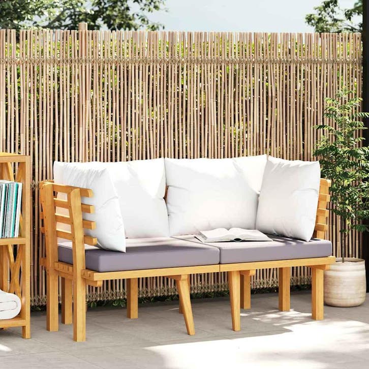 vidaXL Tuinbank 2-zits met kussens massief acaciahout, Tuin en Terras, Tuinsets en Loungesets, Nieuw, Hardhout, Verzenden