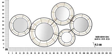 IJZEREN WANDPANEEL MET SPIEGELS OPORTO CM 111X9,5X59, Ophalen of Verzenden, Nieuw