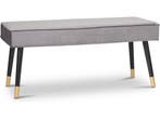 LIFA LIVING Halbank Barcelona - Modern - Velvet & Hout -, Verzenden, Nieuw