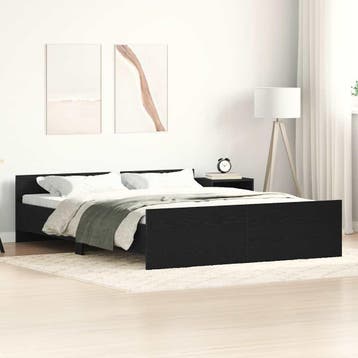 vidaXL Bedframe zonder matras 160x200 cm bewerkt hout zwart, Bruin, Verzenden, 200 cm, 160 cm