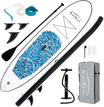Sup Board - Opblaasbaar Paddle Board - 136 kg - Wit/Blauw -, Verzenden, Zo goed als nieuw
