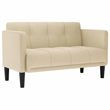 vidaXL Loveseat Bank Crème 111 cm Stof, Verzenden, Nieuw, Stof, Minder dan 150 cm