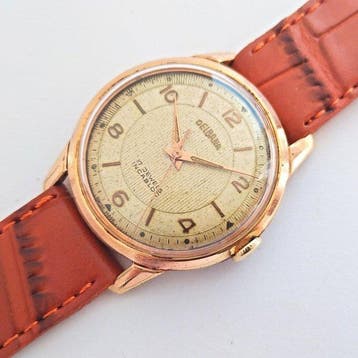 Delbana - mens gold plated Swiss - Zonder minimumprijs -, Sieraden, Tassen en Uiterlijk, Horloges | Heren, Nieuw