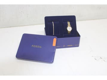 FOSSIL Dames Horloge geschenkset - 28 mm - Goud/Zilver -, Kleding | Dames, Overige Dameskleding, Verzenden, Zo goed als nieuw