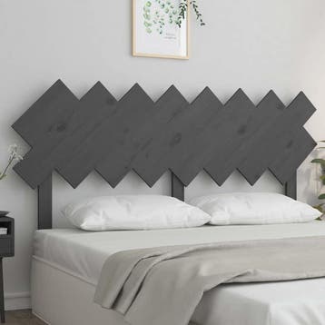vidaXL Hoofdbord 159,5x3x80,5 cm massief grenenhout grijs, Verzenden, Nieuw, Grijs, Hout