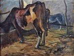 Eugenio Viti (1881-1952) - Nella stalla