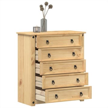 vidaXL Ladekast Corona 80x40x89 cm massief grenenhout, Verzenden, Nieuw
