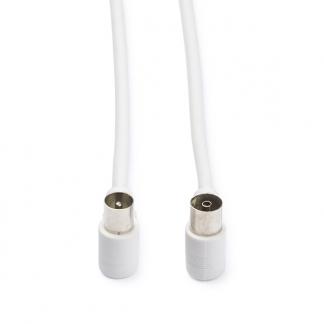 Coax kabel - Nedis - 2 meter (Analoog, Haaks, Wit), Computers en Software, Pc- en Netwerkkabels, Nieuw, Verzenden