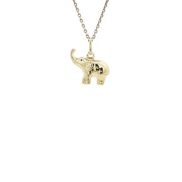 Gouden hanger olifant 14 karaat, Verzenden, Zo goed als nieuw, Goud