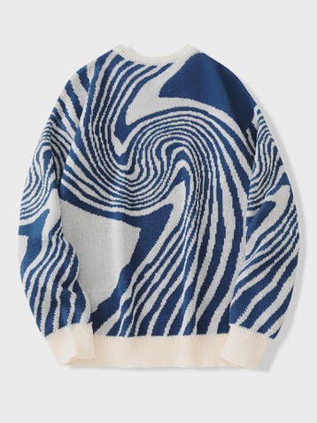 Herfst & Winter Heren Trui met Maze Jacquard Patroon - Ronde, Verzenden, Nieuw
