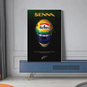 Iconische F1 Racer Helm Poster - Ayrton Senna Formule 1 Muur, Verzenden, Nieuw