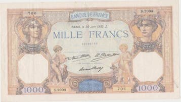 1 000 Francs France Frankreich Fay 37/07 1000 Francs Cere..., Verzenden