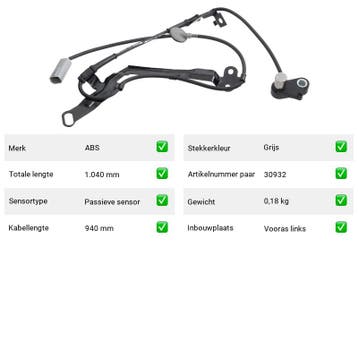 ABS-sensor Mazda Premacy 1.9 (CP) Van 1999-07 tot 2005-03 -, Verzenden, Nieuw, Mazda