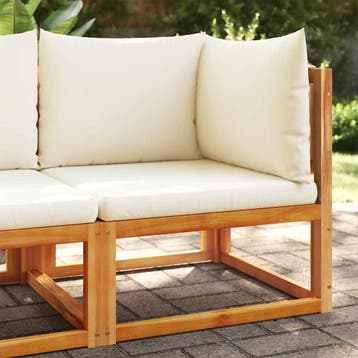 vidaXL Tuinhoekbank met kussens acaciahout & touw, Verzenden, Nieuw, Hardhout