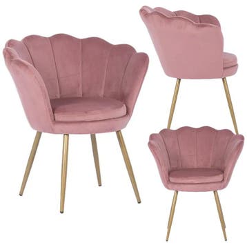 Fauteuil roze velvet | Goud | OP=OP!, Minder dan 75 cm, Nieuw, Ophalen of Verzenden, Stof