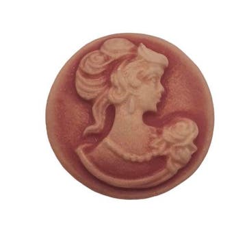 2 x  Camee rond oud roze  20mm (Cabochons en camée), Ophalen of Verzenden, Nieuw, Overige typen