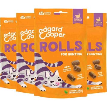 4x Edgard&Cooper Adult Rolls Kattensnack Kip&Kalkoen 45 gr, Dieren en Toebehoren, Verzenden, Hond