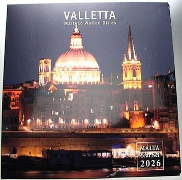 5,88 Euro,munten set 1 Cent-2 Euro + 2 Euroged 2026 Malta..., Verzenden