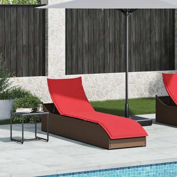 vidaXL Ligstoel inklapbaar met kussen opbergruimte poly, Tuin en Terras, Verzenden, Nieuw