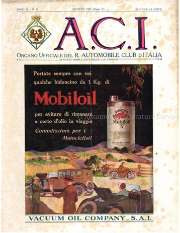 1927 A.C.I. (ORGANO UFFICIALE DELLAUTOMOBILE CLUB