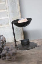 Zwart metalen brander voor geurblokje of olie, Ophalen of Verzenden, Nieuw