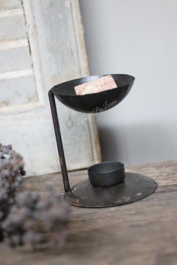 Zwart metalen brander voor geurblokje of olie, Ophalen of Verzenden, Nieuw