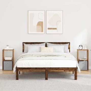 vidaXL Nachtkastje 2 st Oudhout 30,5 x 27 x 59,5 cm Bewerkt, Minder dan 45 cm, Verzenden, Nieuw, 55 tot 70 cm