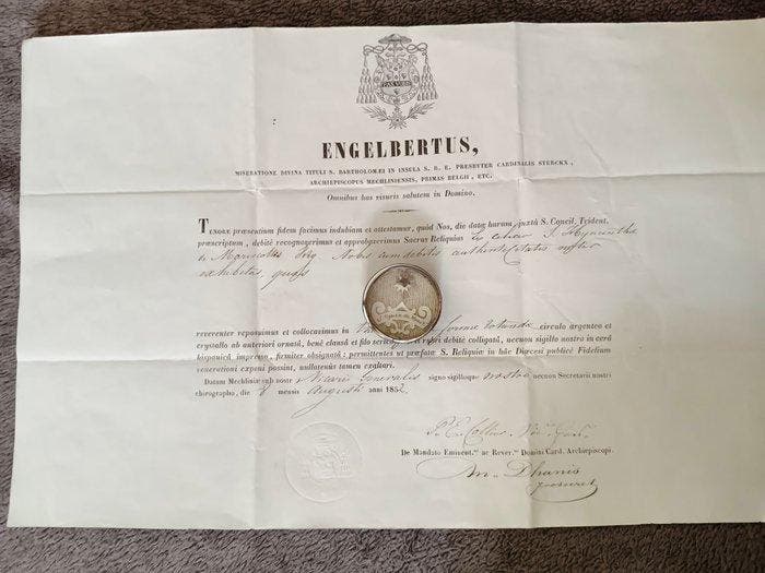 Reliekhouder - Messing, Glas, Textiel - 1850-1900 - Ex, Antiek en Kunst, Kunst | Niet-Westerse kunst