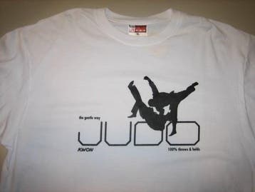 Judo T-Shirt wit met zwarte judo bedrukking, Ophalen of Verzenden, Nieuw, Judo