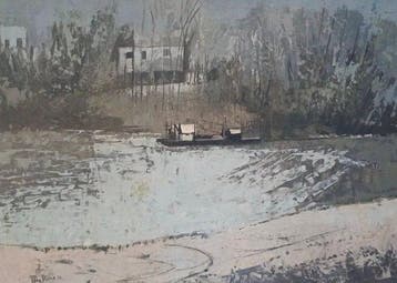 Tino Aime (1931-2017) - Spiaggia sul Po a Torino
