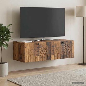 vidaXL Wandbeugel TV-kast Oud hout 99 x 41 x 30 cm Bewerkt, Minder dan 50 cm, Verzenden, Nieuw, Minder dan 100 cm