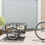 vidaXL Fietstrailer 130x73x48,5 cm staal zwart, Fietsen en Brommers, Fietsaccessoires | Aanhangers en Karren, Verzenden, Nieuw