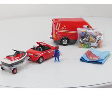 Playmobil Combinatieset 5632 Jims Frietkraam & 5133 Auto..., Ophalen of Verzenden, Gebruikt