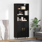 vidaXL buffetkast Zwart eiken 69,5 x 34 x 180 cm Bewerkt, Minder dan 50 cm, Verzenden, Nieuw, Minder dan 100 cm