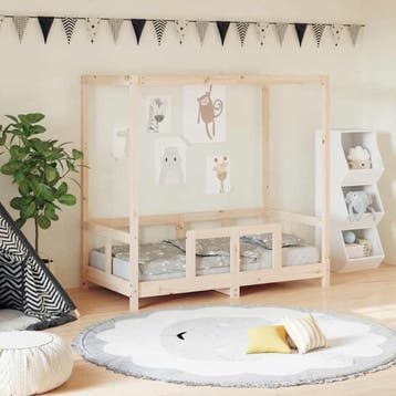 vidaXL Kinderbedframe 70x140 cm massief grenenhout, Kinderen en Baby's, Kinderkamer | Bedden, Verzenden, Nieuw