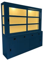 Buffetkast briljantblauw Hasselt 220cm led verlichting, Ophalen of Verzenden, Nieuw