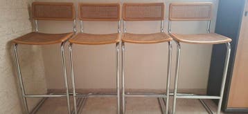 Cidue - Stoel (4) - Chroom, Rattan