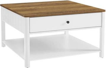 Salontafel - met 2 grote lades - 80x80x45 cm - vierkant -, Verzenden, Nieuw