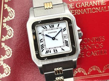 Cartier - Santos Carrée GM - 2961 - Serviced - Box & papers, Nieuw