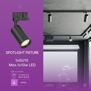 LED Railverlichting - Track Spot - Brinton - GU10 Fitting -, Huis en Inrichting, Lampen | Spots, Ophalen of Verzenden, Nieuw, Plafondspot of Wandspot