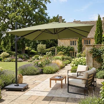 Challenger T2 premium parasol 300x300 cm antraciet lush, Ophalen of Verzenden, Nieuw