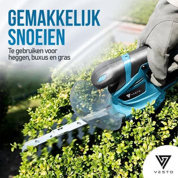 Accu Heggenschaar - Grasschaar - Struikschaar - Vesto®, Verzenden, Zo goed als nieuw
