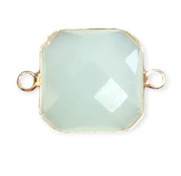 1 x Crystal glas tussenstuk vierkant 16 x 16 mm – gat ca.., Ophalen of Verzenden, Nieuw, Tussenstuk of Tussenkraal