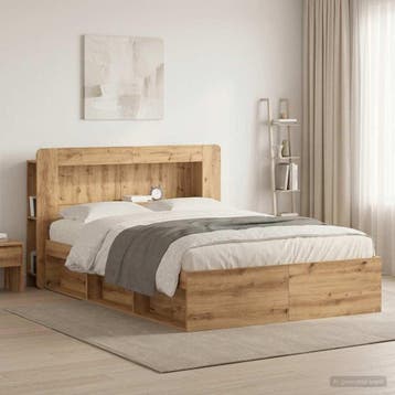 vidaXL Hoofdbordkast Artisanaal eiken 160 cm Geconstrueerd, Verzenden, Nieuw, Bruin, Hout