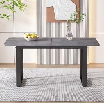 Nieuwe Luxe Eettafel – Grijs Zwart Tafelblad – 140x70cm, Verzenden, Nieuw