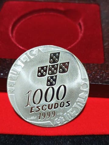 Portugal. 1000 Escudos 1999 Proof  XXV Aniversario 25 de