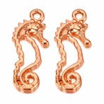 2 x Metalen bedeltje zeepaardje 21,5 x 9 x 3 mm – oogje 1., Ophalen of Verzenden, Nieuw, Kraal