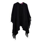 Frogbox • zwarte wollen poncho • one size, Kleding | Dames, Princess goes Hollywood, Verzenden, Nieuw, Zwart